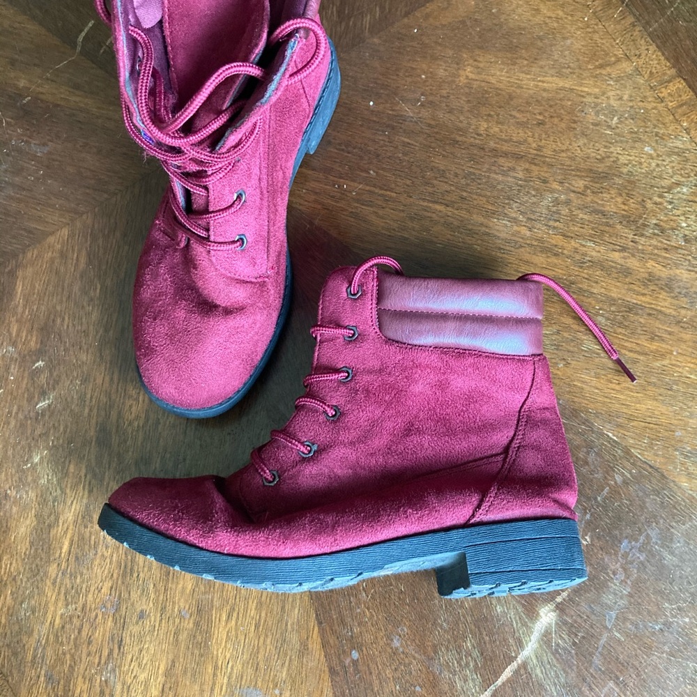Red Combat Boots